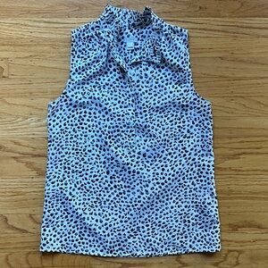J. Crew Brown and Off-White Animal Print Sleeveless Blouse